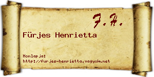 Fürjes Henrietta névjegykártya