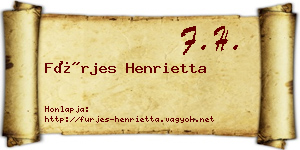 Fürjes Henrietta névjegykártya