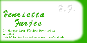 henrietta furjes business card